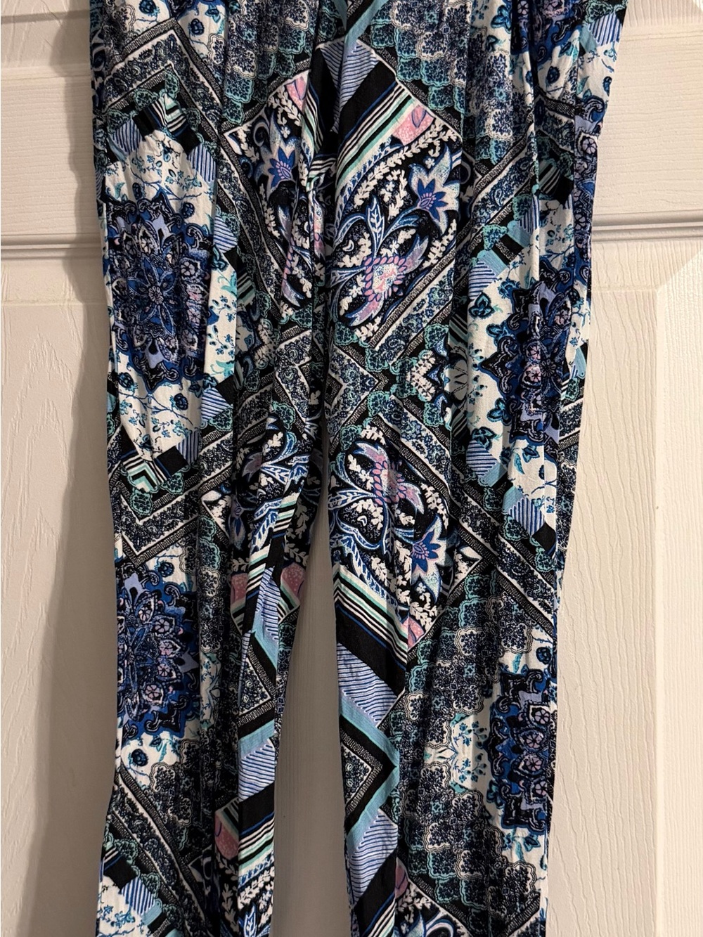 Pink Republic Blue Multi-Print Wide Leg Jumpsuit Pants